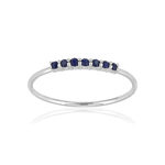 Bague or blanc 375 saphirs - vue 1