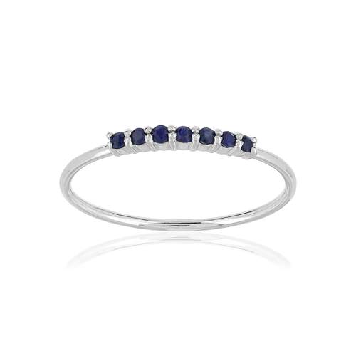 Bague or blanc 375 saphirs