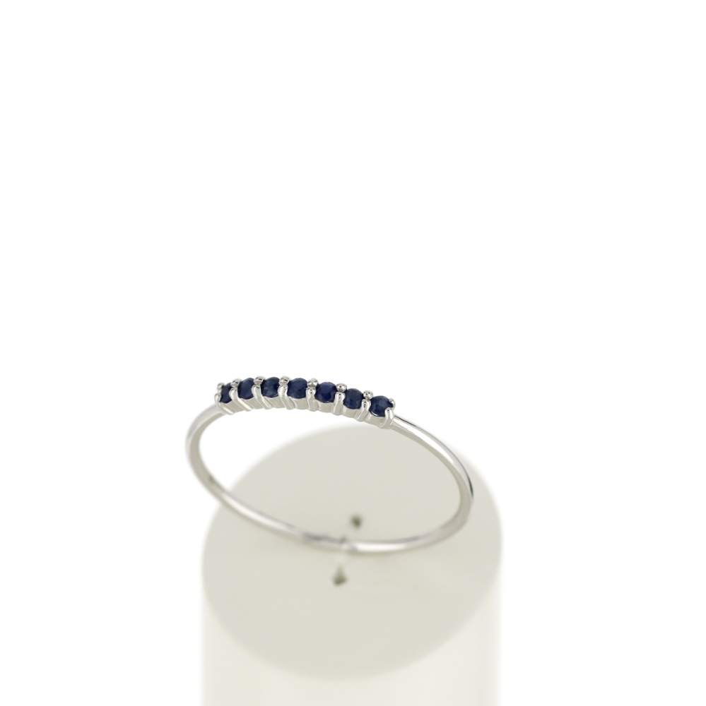 Bague or blanc 375 saphirs - vue 2