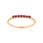 Bague or rose 375 rubis - vue 1