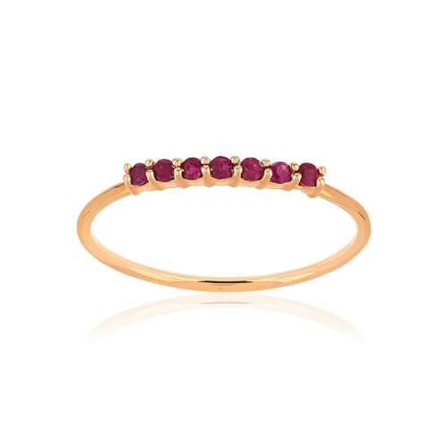 Bague or rose 375 rubis