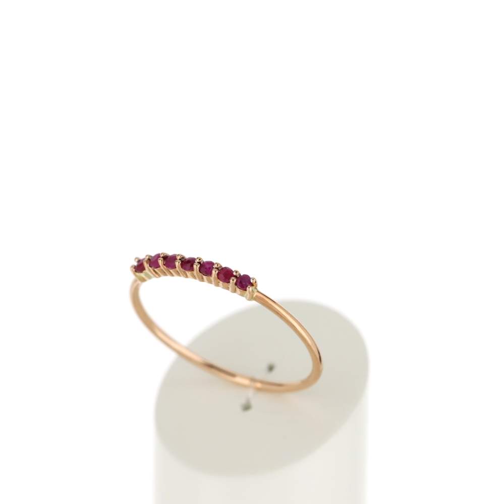Bague or rose 375 rubis - vue 3