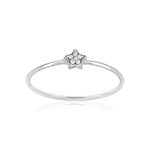 Bague or 375 blanc étoile diamants - vue 1
