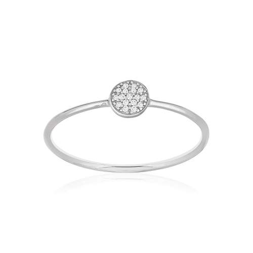 Bague or 375 blanc médaille diamants