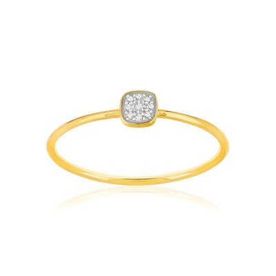 Bague or 375 2 tons diamants