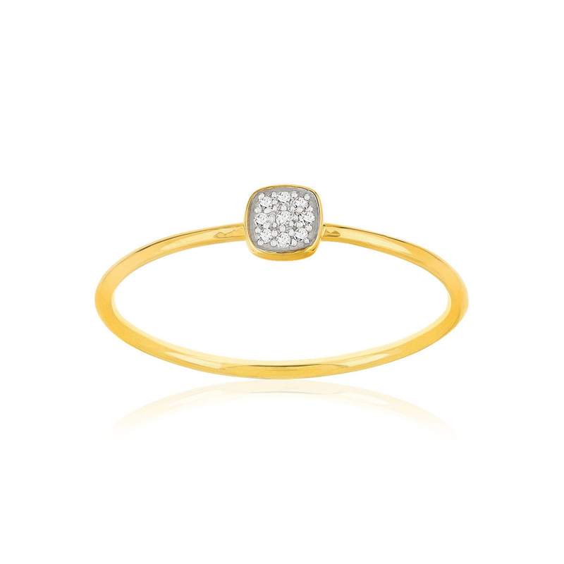 Bague or 375 2 tons diamants - vue 1