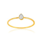 Bague or 375 2 tons goutte diamants - vue 1