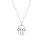 Collier or blanc 375 diamants 45 cm - vue 1