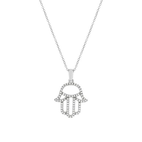 Collier or blanc 375 diamants 45 cm