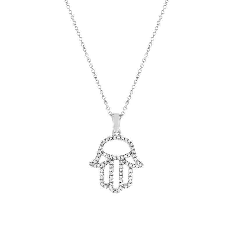 Collier or blanc 375 diamants 45 cm - vue 1