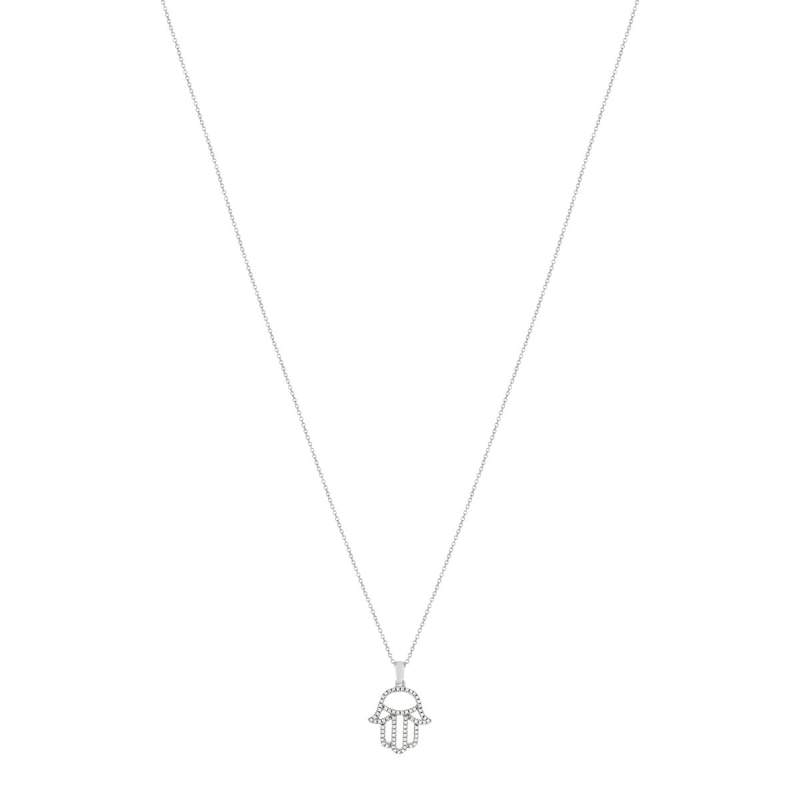 Collier or blanc 375 diamants 45 cm - vue 2
