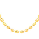 Collier plaqué or maille grain de café 50 cm - vue 1