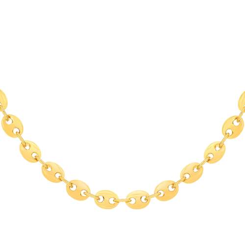 Collier plaqué or maille grain de café 50 cm