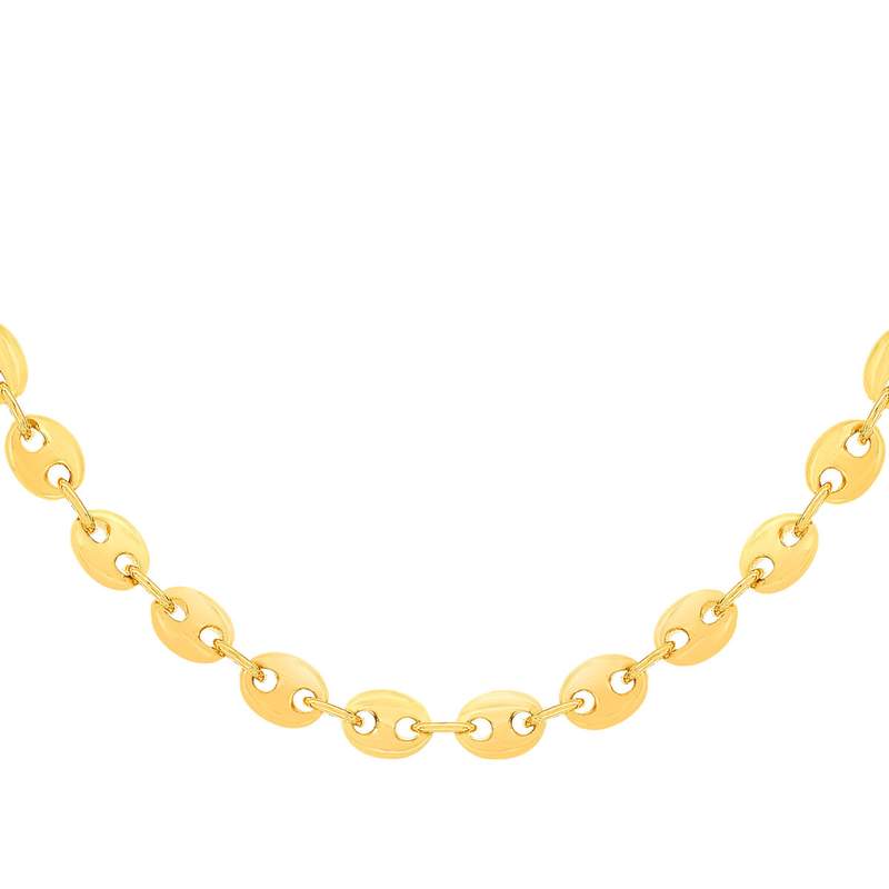 Collier plaqué or maille grain de café 50 cm - vue 1