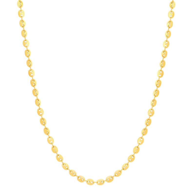 Collier plaqué or maille grain de café 50 cm - vue 2