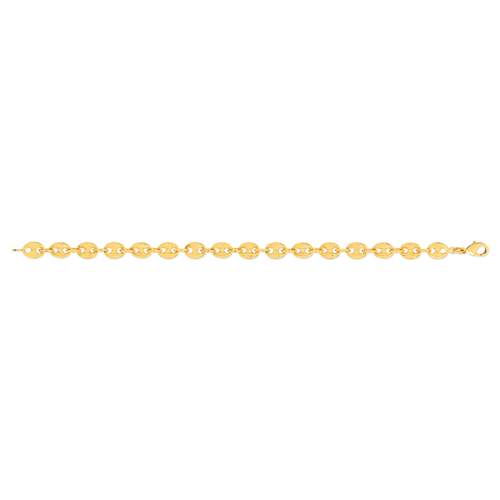 Bracelet plaqué or maille grain de café 21 cm