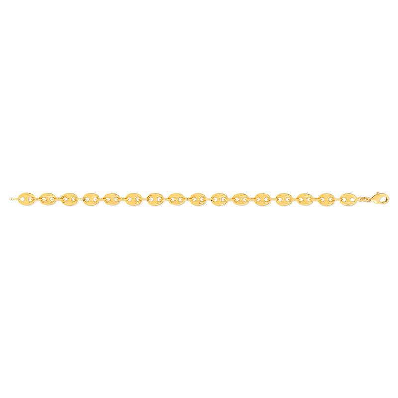 Bracelet plaqué or maille grain de café 21 cm - vue 1