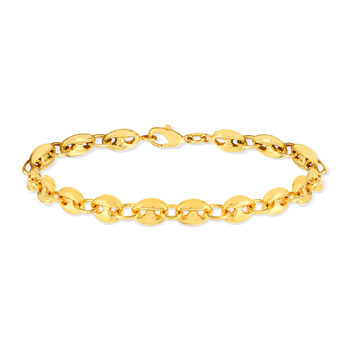 Bracelet plaqué or maille grain de café 21 cm