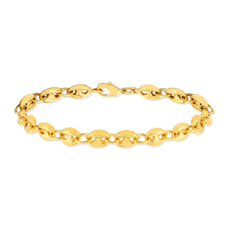 Bracelet plaqué or maille grain de café 21 cm - vue 2