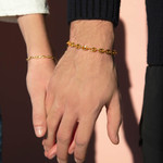Gold-plated bracelet coffee bean 21 cm - view worn 3