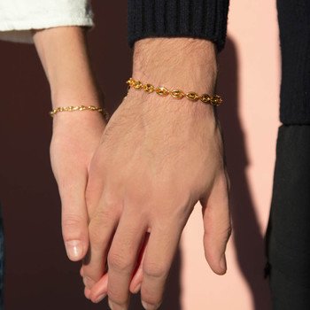 Bracelet plaqué or maille grain de café 21 cm