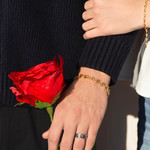 Gold-plated bracelet coffee bean 21 cm - view worn 4