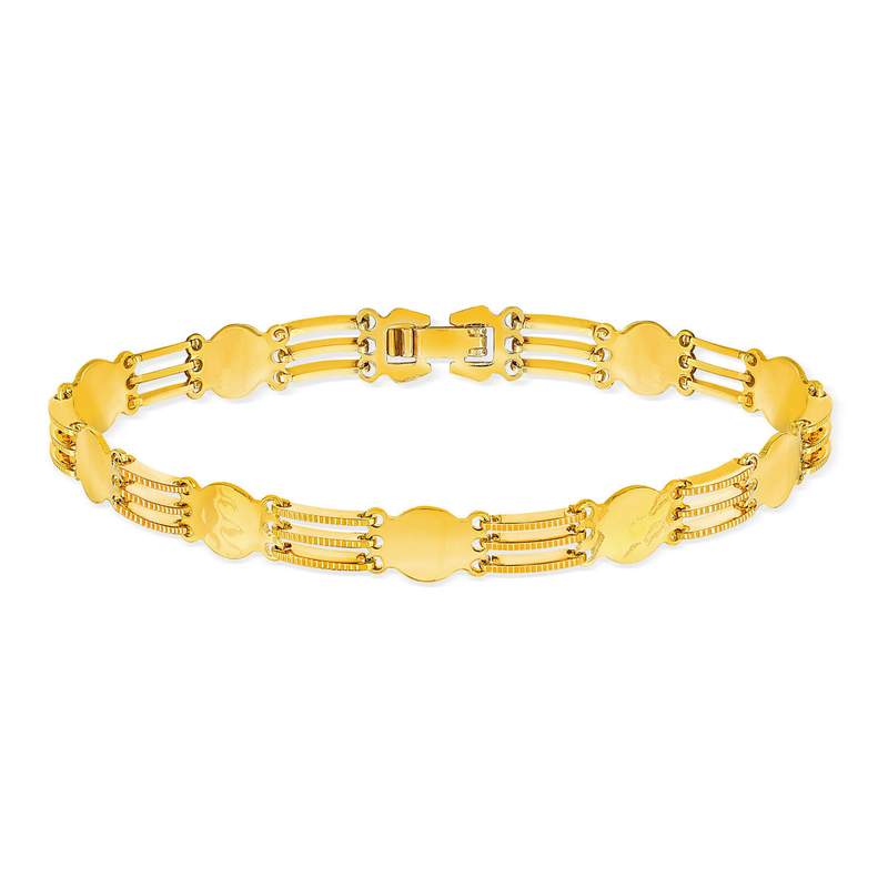 Bracelet plaqué or fantaisie 19,5 cm - vue 2