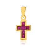 Croix or jaune 375 rubis - vue 1