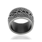 Bague acier tressée - vue 1