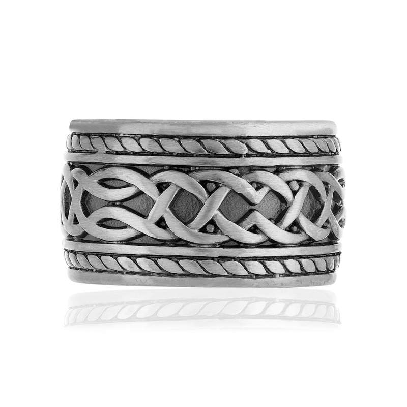 Bague acier tressée - vue 3
