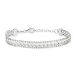 Bracelet argent 925 maille coeurs 19.5 cm - vue 1