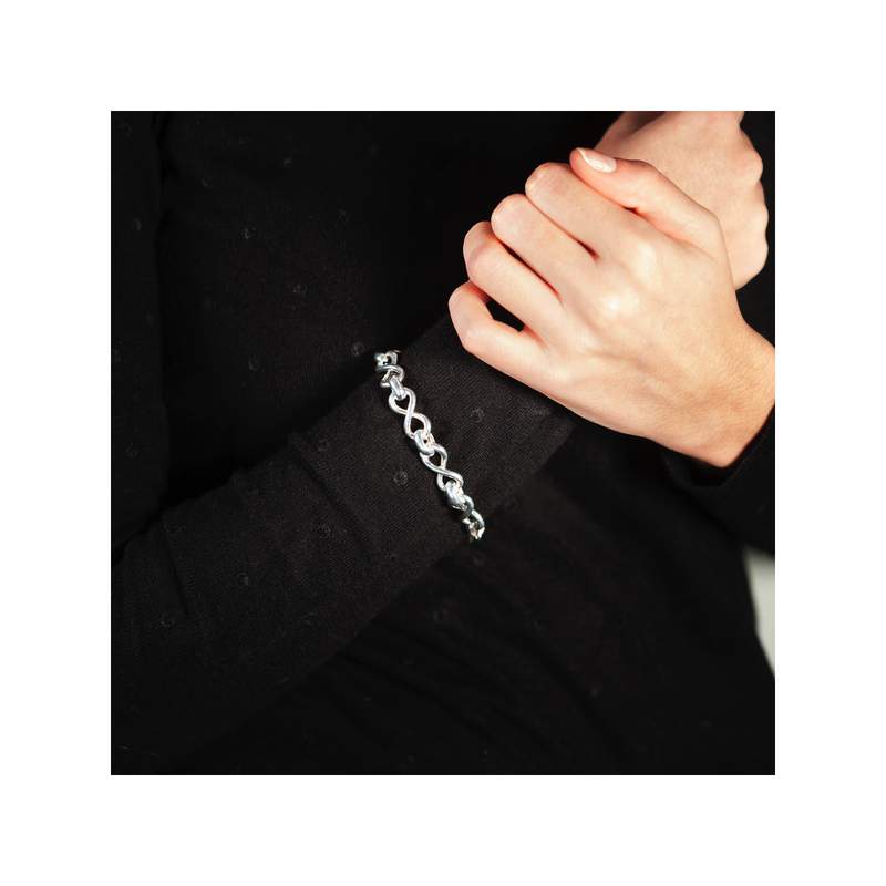 Bracelet argent 925 infinis 20,5 cm - vue porté 1