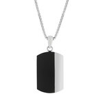 Collier acier plaque noire 55 cm - vue 1