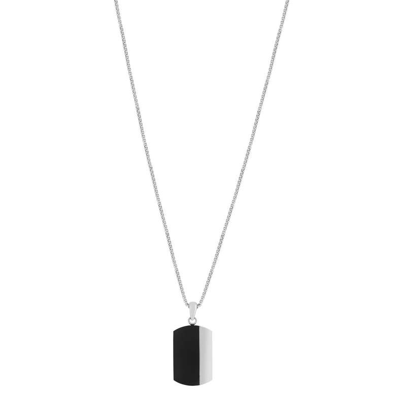 Collier acier plaque noire 55 cm - vue 2