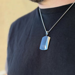 Collier acier plaque noire 55 cm - vue porté 3