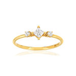 Bague or 375 jaune trio zirconias - vue 1