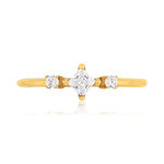Bague or 375 jaune trio zirconias - vue 3