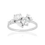 Bague or 375 blanc zirconias - vue 1