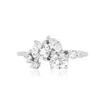 Bague or 375 blanc zirconias - vue 3