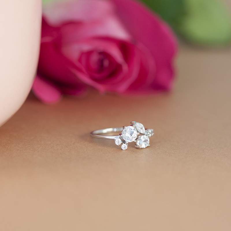 Bague or 375 blanc zirconias - vue D3