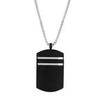 Collier acier plaque noire 55 cm - vue 1