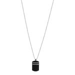 Collier acier plaque noire 55 cm - vue 2