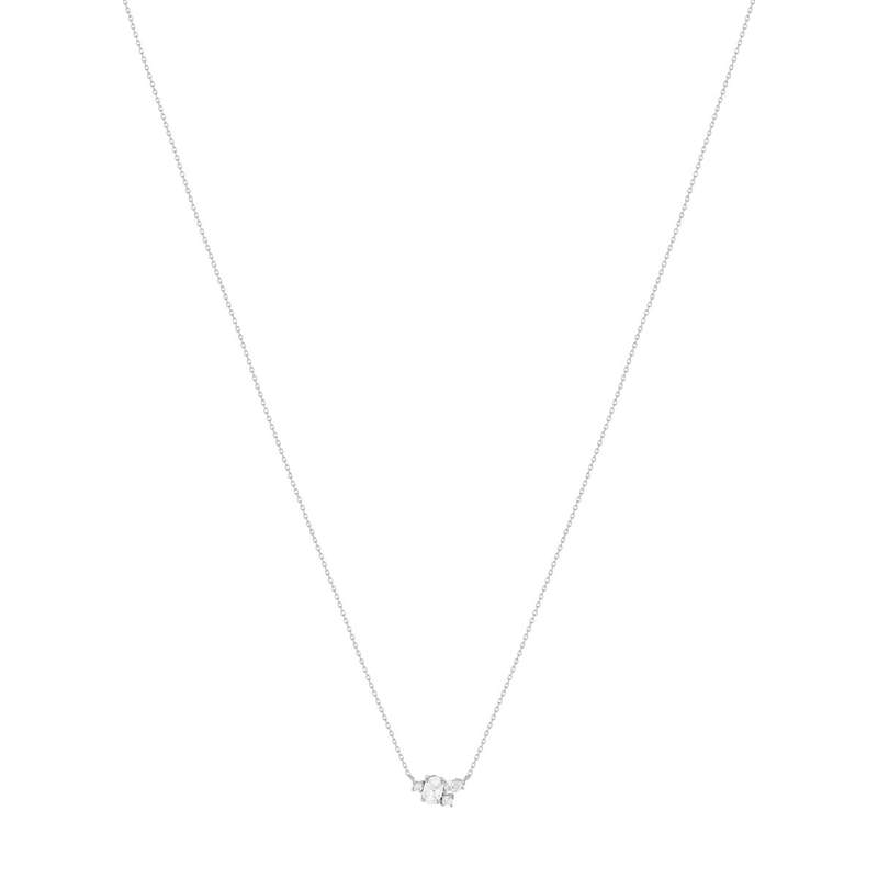 Collier or blanc 375 zirconias 45 cm - vue 2