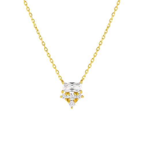 Collier or 375 jaune zirconias 45 cm