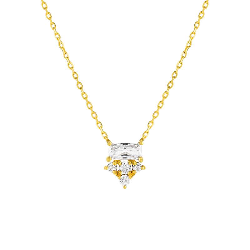 Collier or 375 jaune zirconias 45 cm - vue 1