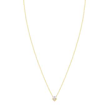 45 cm 14K yellow gold necklace with zirconia stones