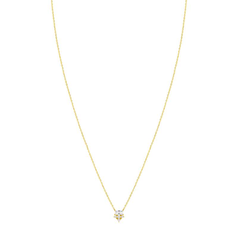 Collier or 375 jaune zirconias 45 cm - vue 2