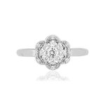 375 witgouden zirkonia bloem ring - bekijk 3