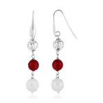 Boucles d'oreilles argent 925 pendants pierres imitation - vue 1