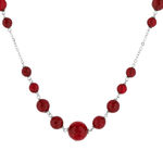 Sautoir argent 925 pierres rouges imitation 81 cm - vue 1